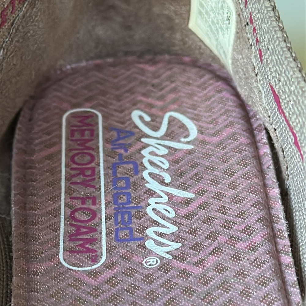 Skechers Cleo Flats Memory Foam Metallic Fibers Stretch Fit - Picture 11 of 13
